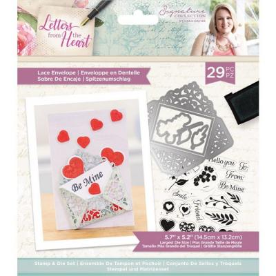 Crafter's Companion Letters From The Heart Clear Stamps & Die - Lace Envelope